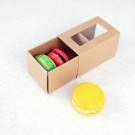 3 Macaron Window Kraft Brown Boxes($1.85/pc x 25 units)